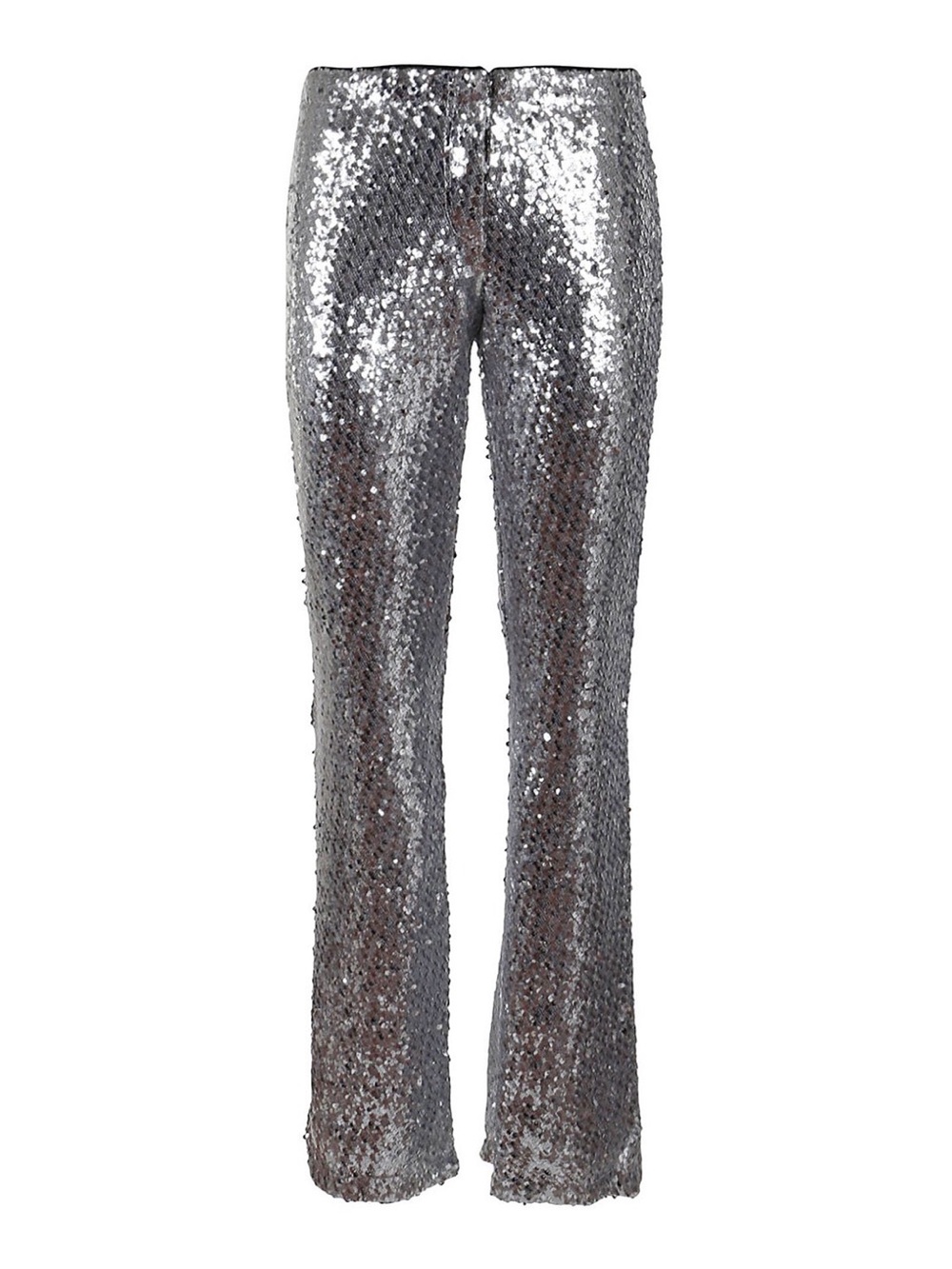 NWT PINKO Presuntuoso Sequined Presuntuoso Silver Sequin Flare Pants - Size 42